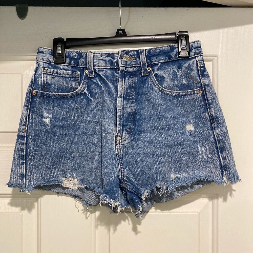 💥Wild Fable denim jean highest rise cut off shorts medium wash size 4